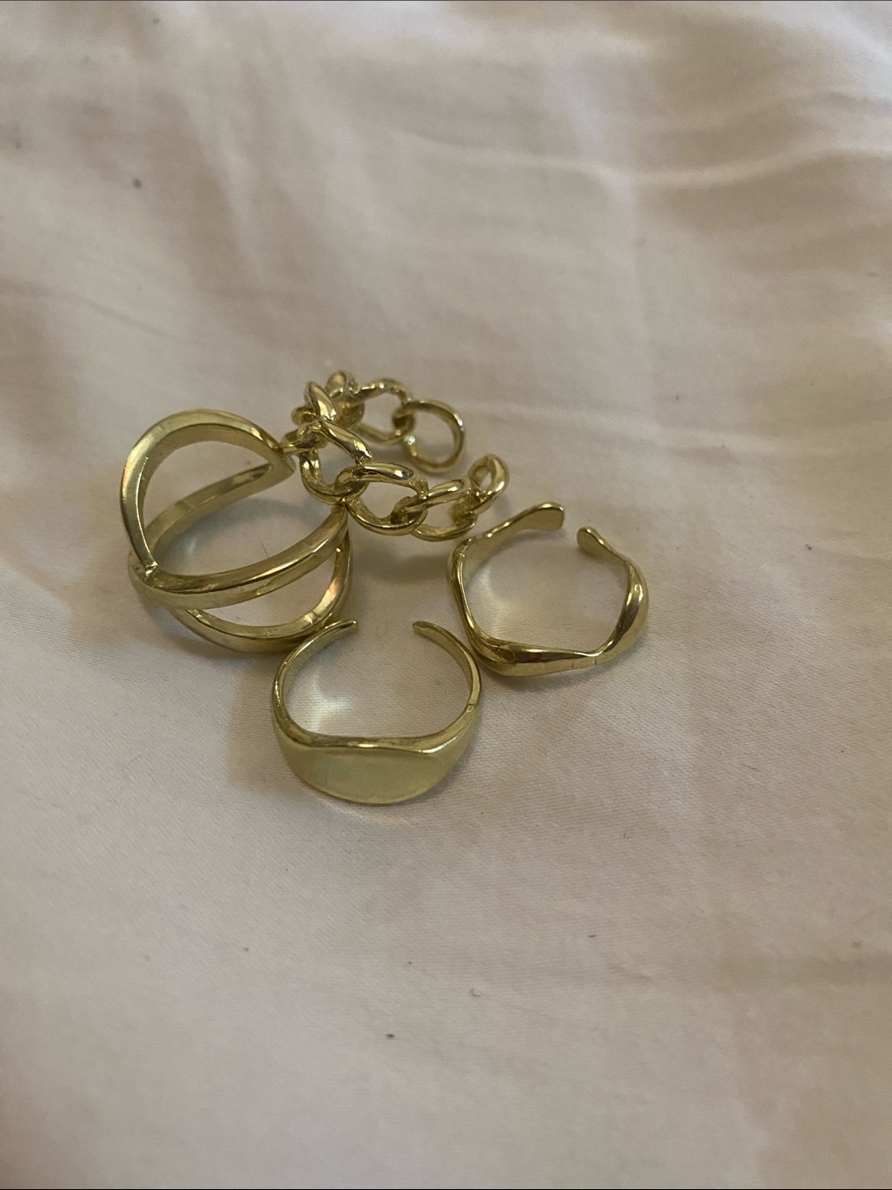 Gold Tone Adjustable Stackable Rings Set